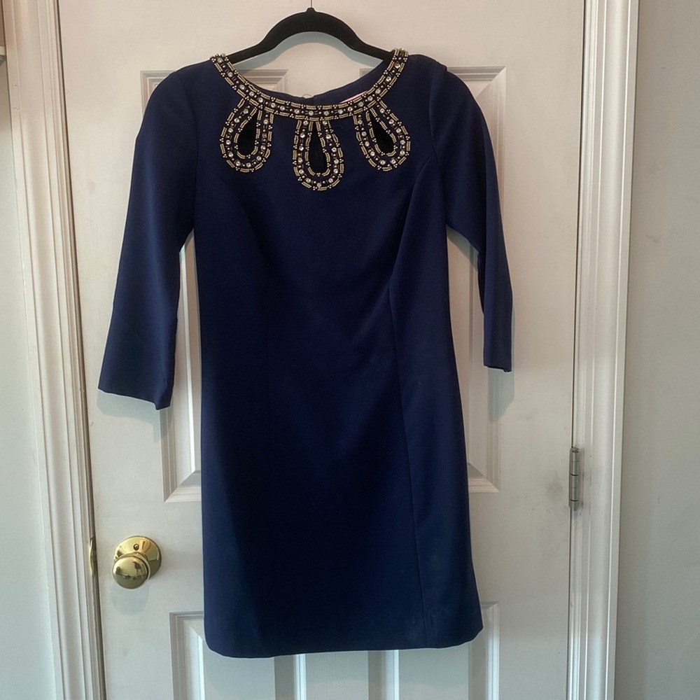 Lilly Pulitzer.  Size O.  Navy Shift Dress.